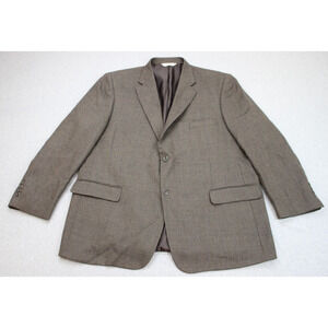 Pronto Uomo Blazer Mens 48R Houndstooth Lambs Wool 2 Button Single Breasted